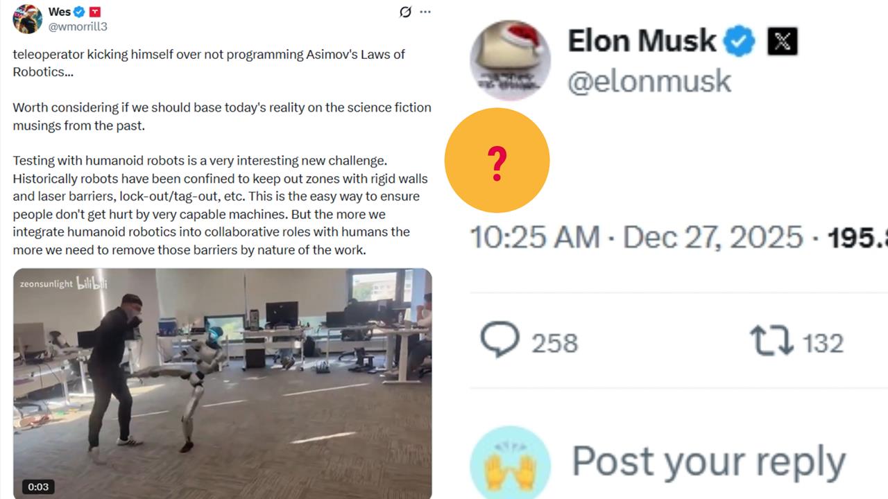 中國工程師慘遭機器人踢中「小弟弟」　影片網瘋傳！竟釣出馬斯克留下「1符號」