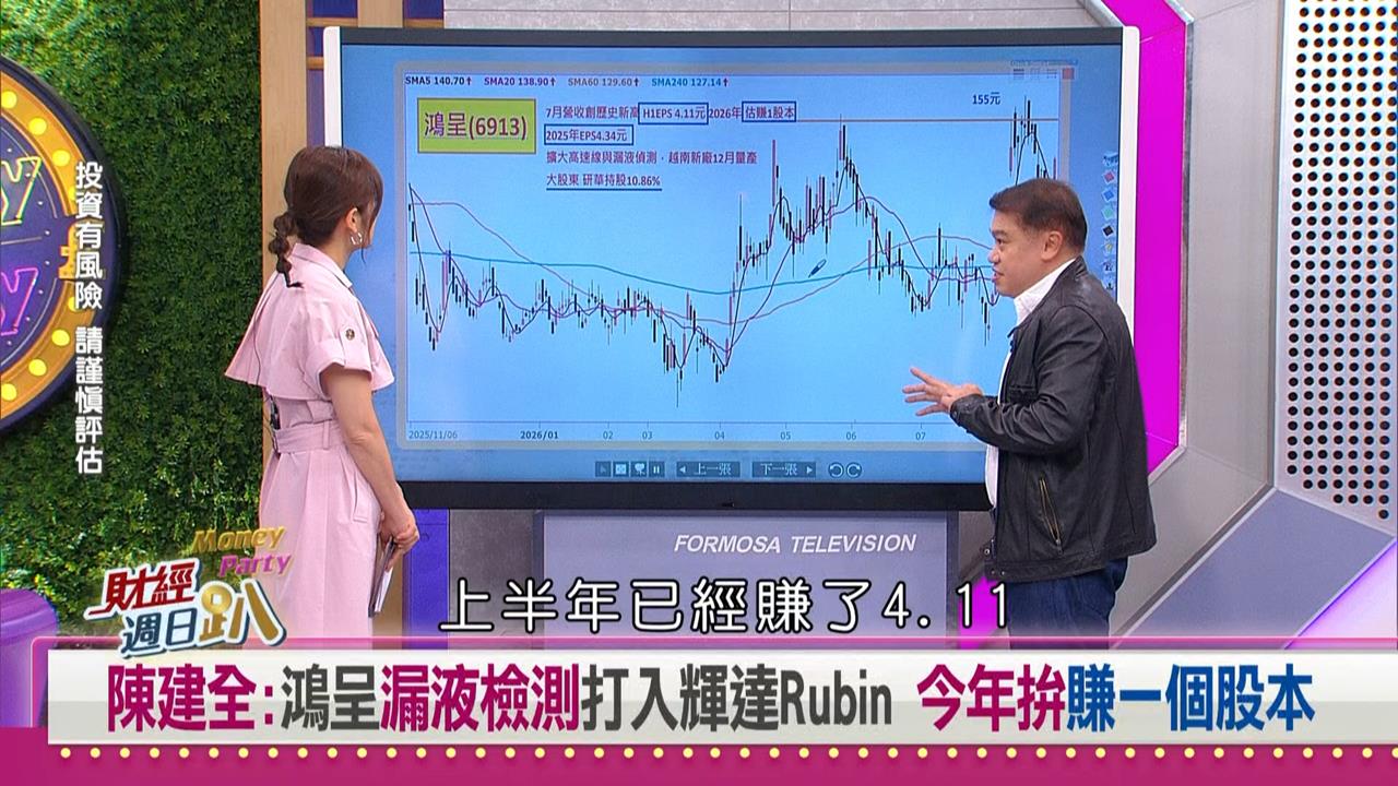財經週日趴（影）／陳建全：鴻呈漏液檢測打入輝達Rubin 今年拚賺一個股本