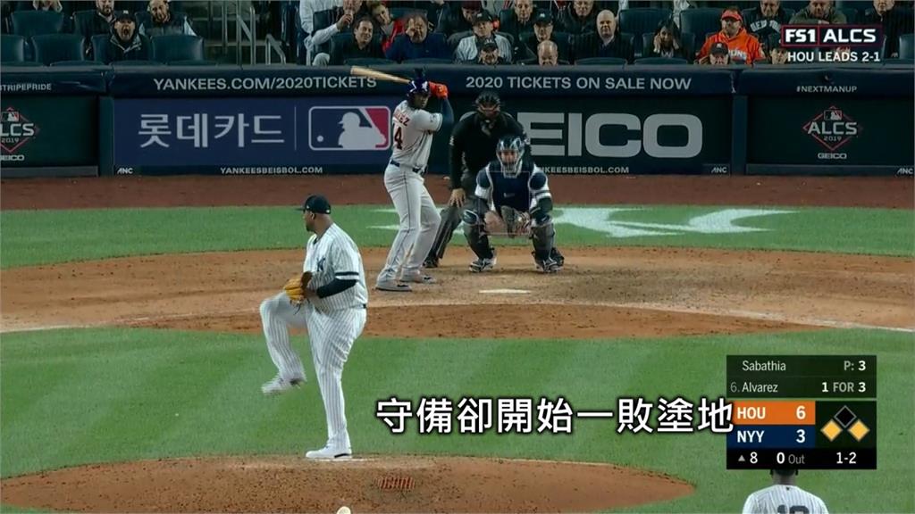 MLB／洋基投打守都失調 太空人美聯冠軍賽聽牌