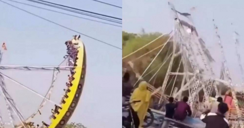 印度遊樂設施「空中解體」驚悚畫面曝　害14名孩童慘摔送醫