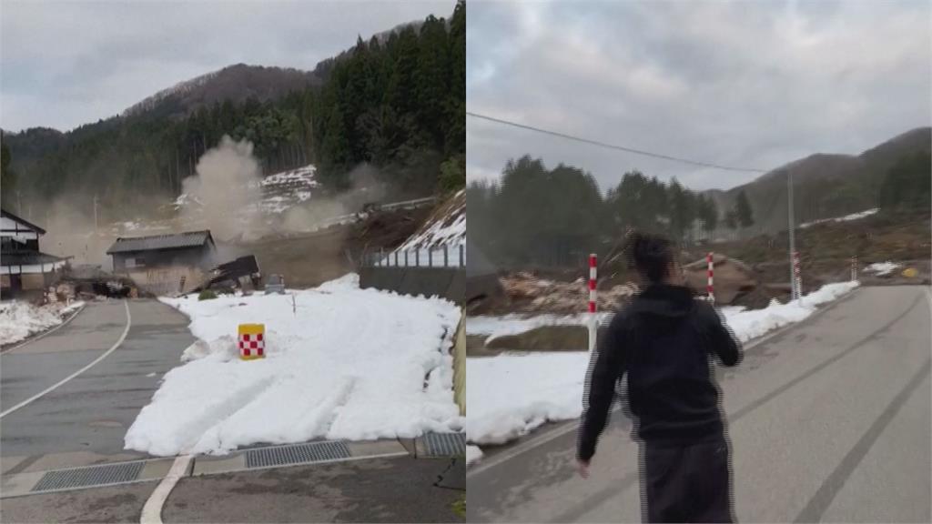 石川地震引發山崩「房屋坍塌、地面裂開」　災民全錄下驚喊：媽媽快跑