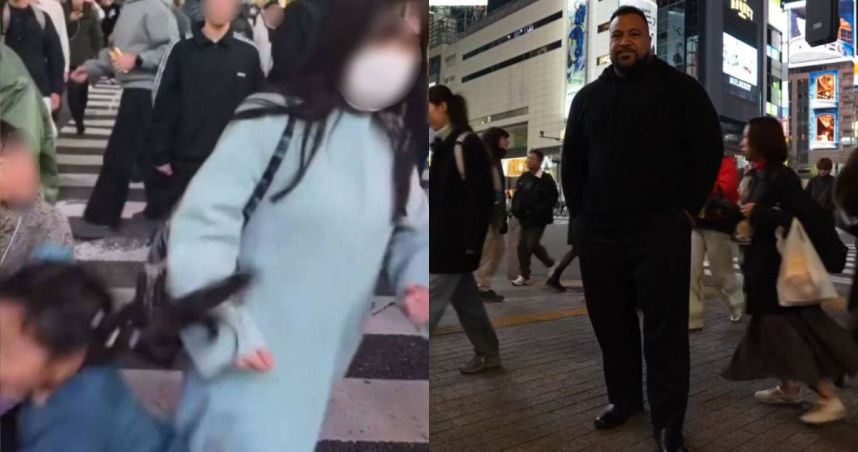 台女童澀谷拍照被惡意衝撞！　澳洲196公分高壯漢現場實測嘆：很失望