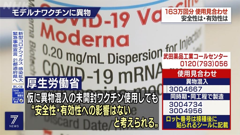 日本莫德納混入金屬　2男接種問題批號後死亡