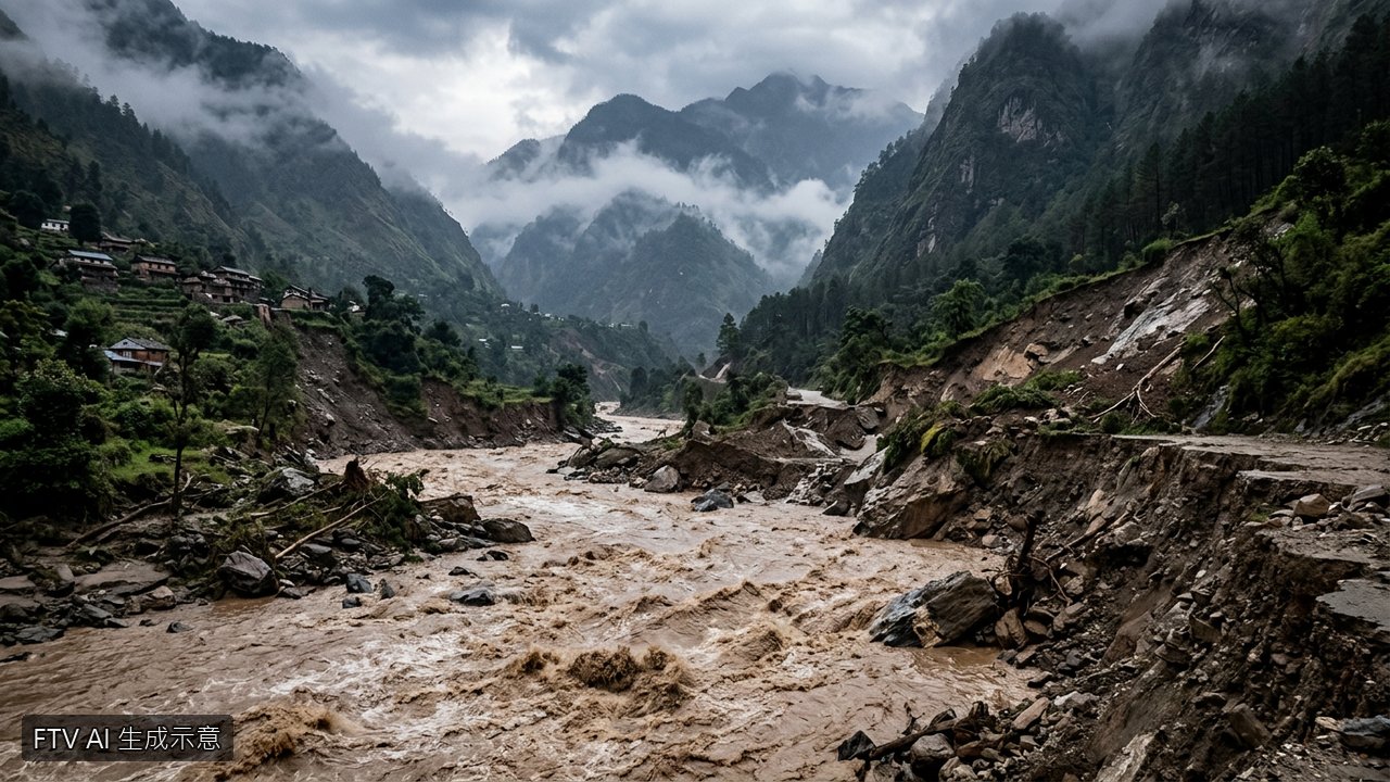 尼泊爾山崩堵塞河道引發洪水沖毀民宅　當局急撤離沿岸居民