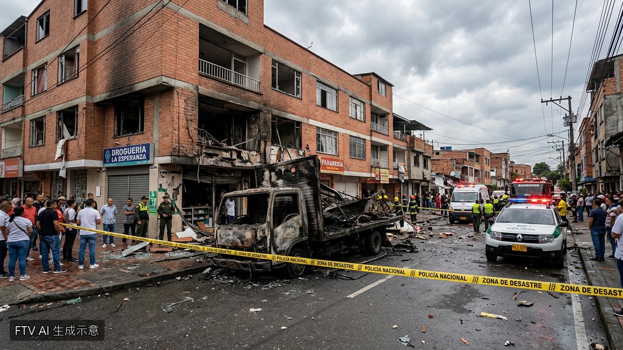 哥倫比亞總統就職前夕爆恐攻　卡車炸彈襲警局奪11傷