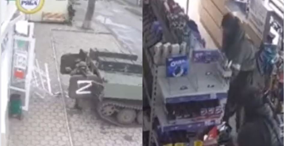 快新聞／俄軍開坦克到烏克蘭商店「偷吃的」　網諷：糧食不夠？