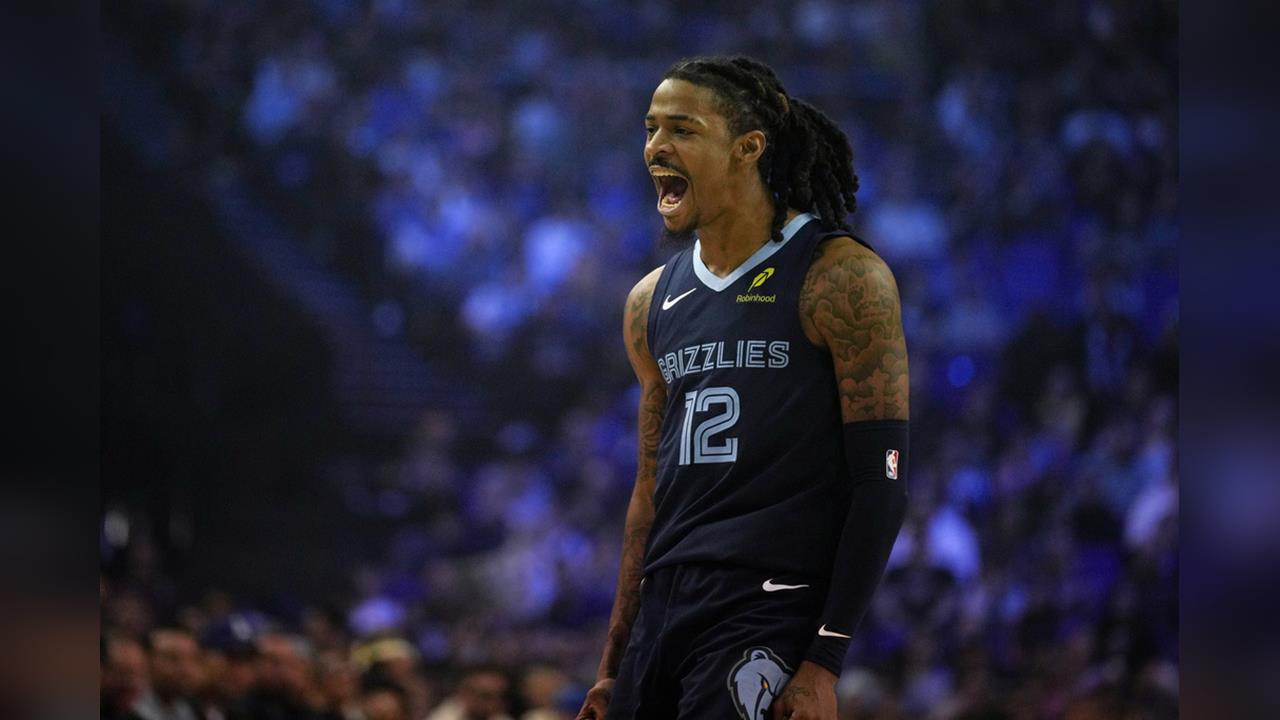 NBA(影)／背後有球隊Logo刺青表忠心！莫蘭特倫敦賽獲勝後回應交易傳聞