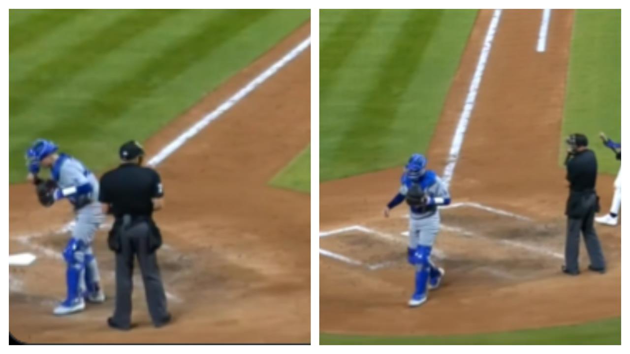 MLB(影)／道奇捕手荒沒人換太操？ 道奇29歲捕手疑似「累蹲到吐」緊急換人