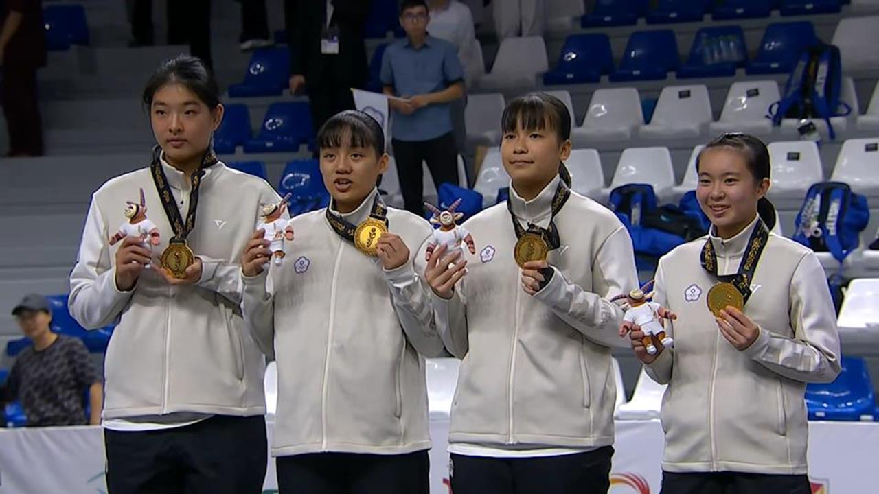 亞青運／逼近190公分國中生喬麗爾率隊！台灣女團勇奪亞青賽3X3女子籃球隊冠軍