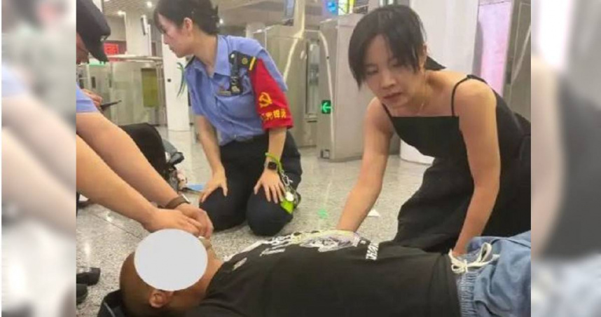 高鐵站旅客癲癇倒地！女護理師丟下兒女狂奔　忍劇痛「咬掉美甲」救命