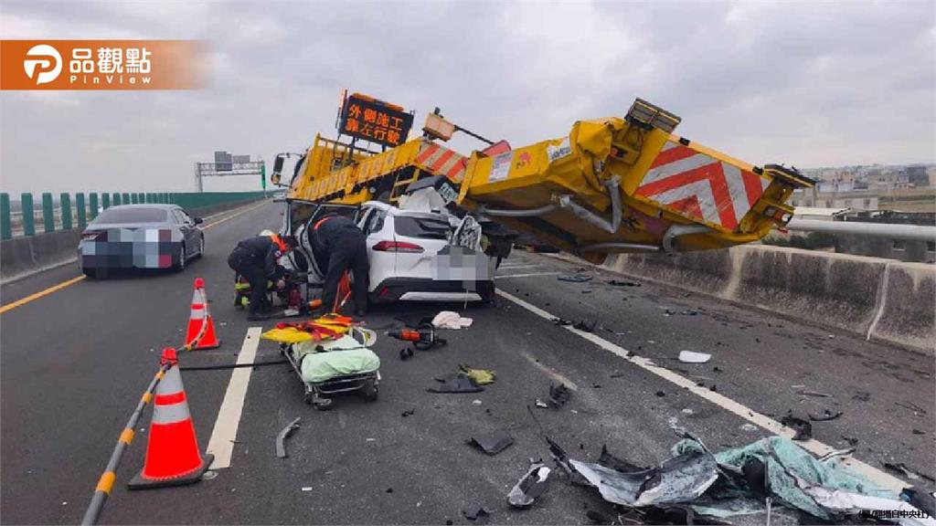 西濱快速道路奪命追撞!22歲男高速撞工程車慘死