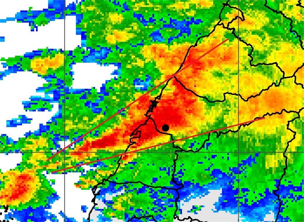 快新聞／「頭尖尖強對流系統」要小心！　鄭明典示警：像被雨彈轟炸