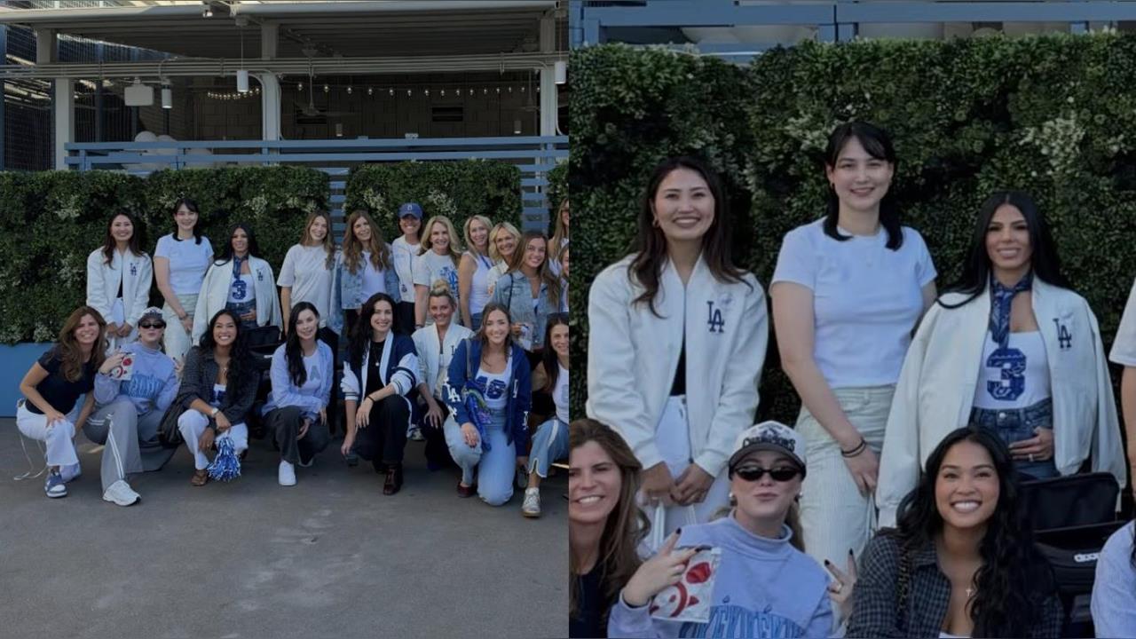 大谷愛妻真美子賽前與大嫂團合照。（圖／ladodgerwives IG）
