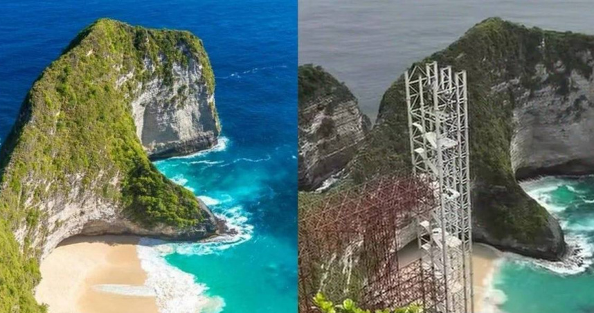 中企在峇里島絕美崖邊「蓋玻璃電梯」惹議 當局下令全面停工