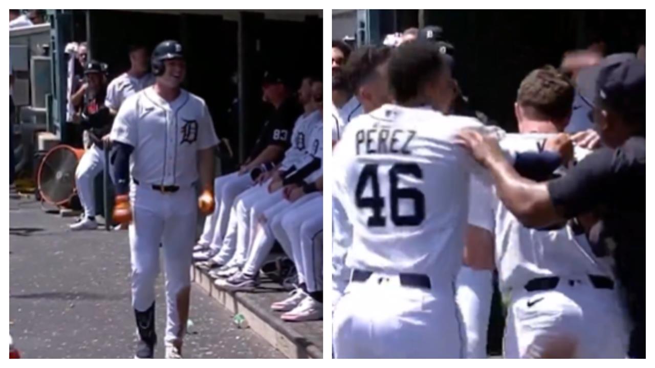 MLB(影)／老虎24歲工具人本季首轟出爐！全隊「慶祝儀式」超特別