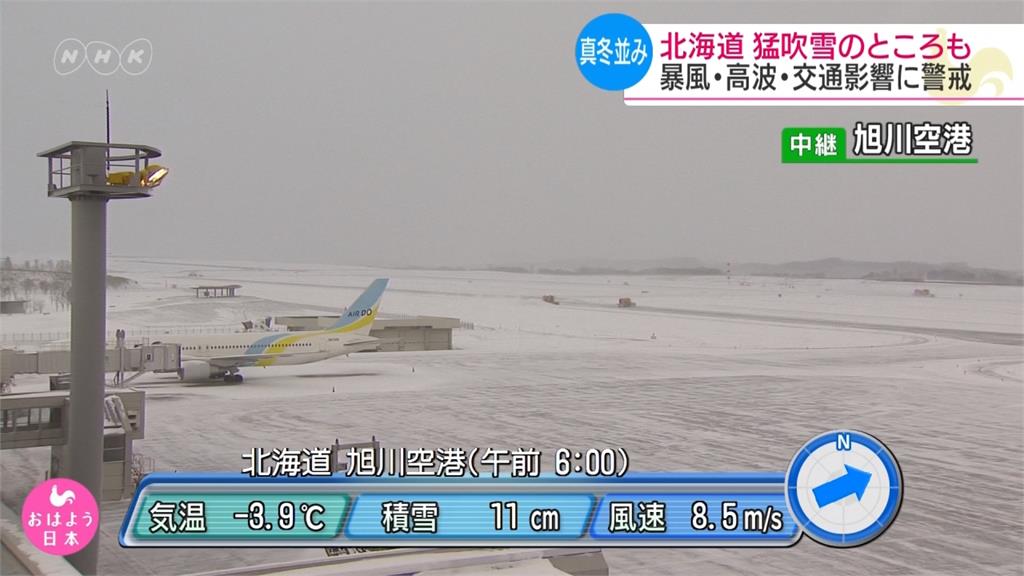 日本北海道降暴雪！海陸空交通大打結