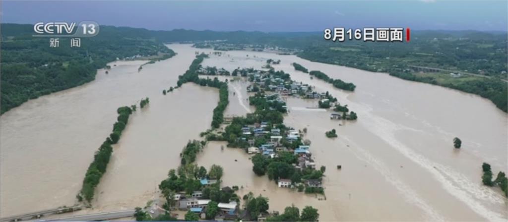 長江洪水再次形成 暴雨不斷中國淹慘 