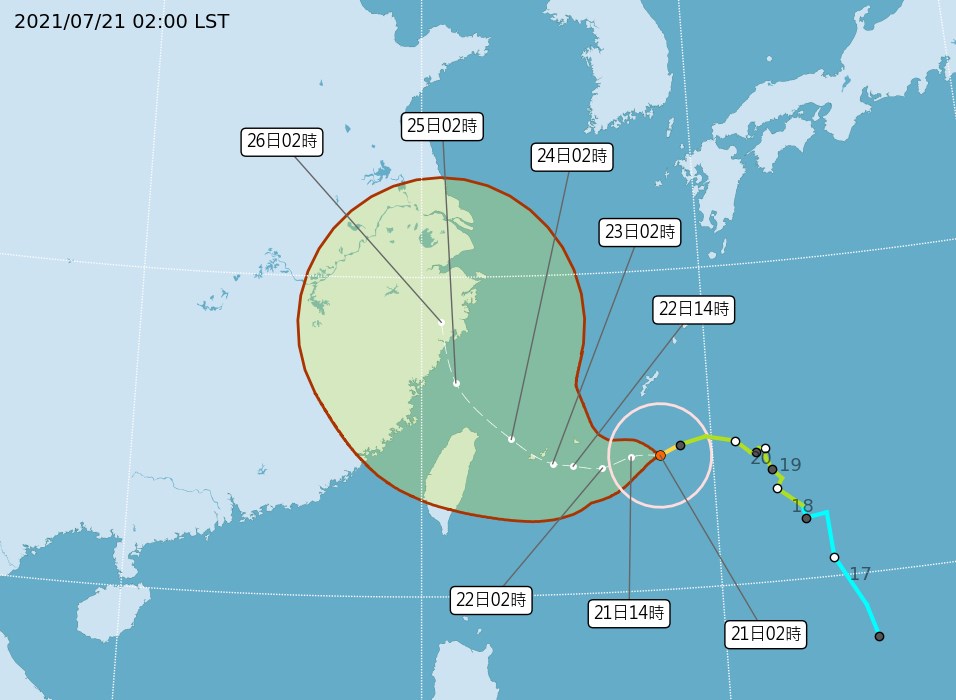 烟花來了！外圍環流影響21日下半天北台灣開始下雨