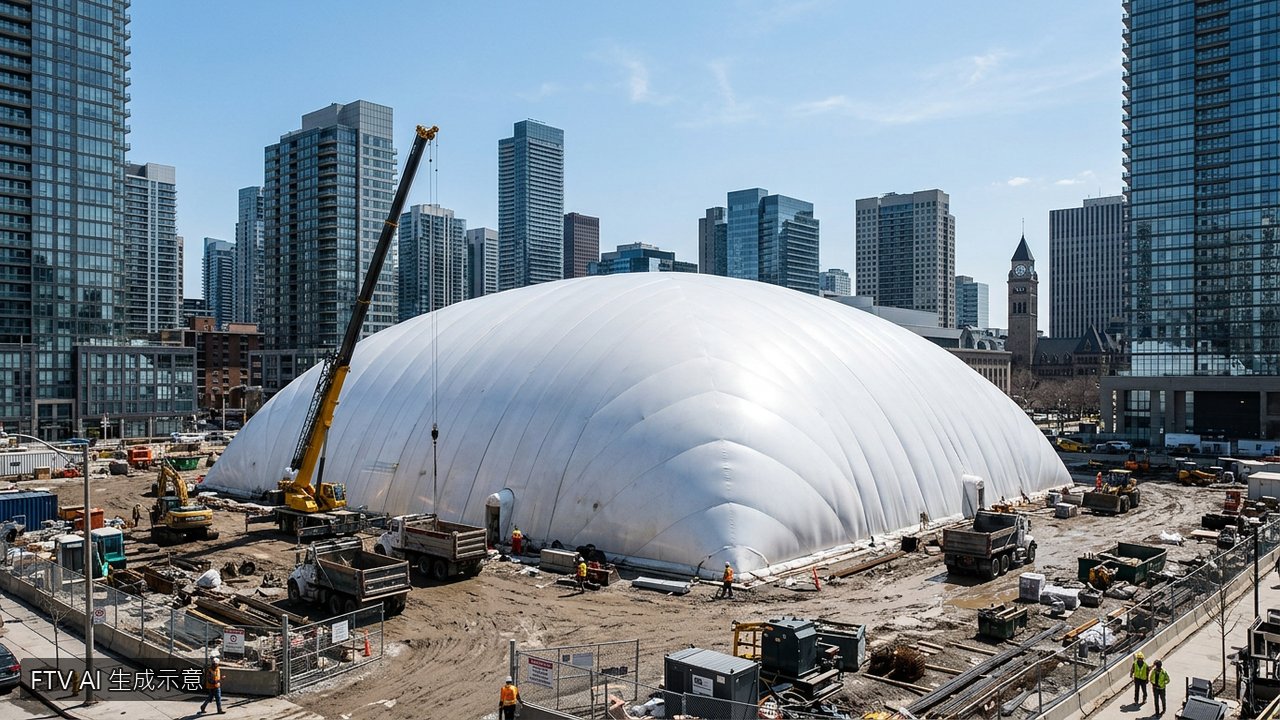 廣州打造中國最大不規則氣膜建築　助都市更新防塵減噪