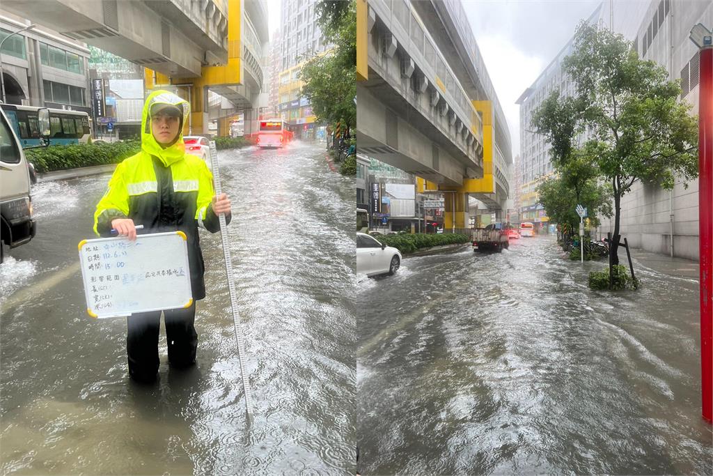 快新聞／雙北3地區一級淹水警戒 　中和捷運站淹水畫面曝