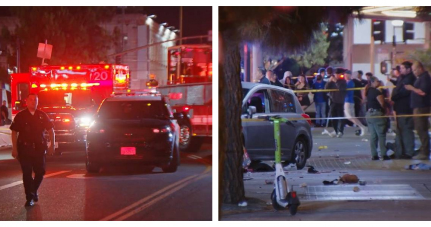 洛杉磯驚悚車禍!灰色轎車衝撞人群「28傷3人命危」 警方調查是否蓄意