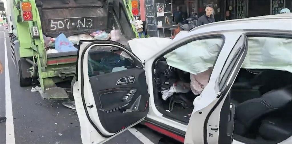 又是酒駕!賓士男爛醉撞垃圾車 女清潔員慘遭夾死