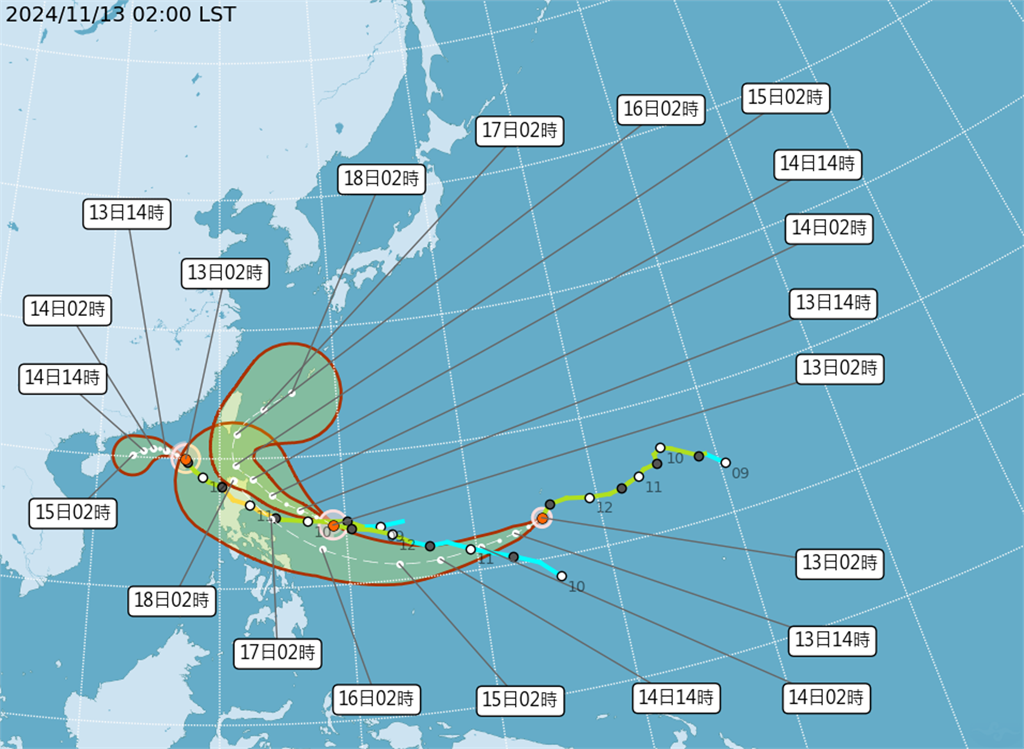 天兔將增強成中颱！最快明清晨發海警　降雨熱區曝