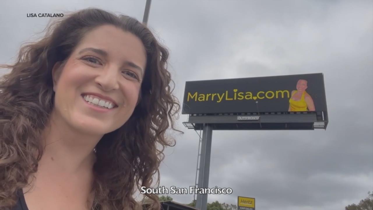 高速公路旁刊超大徵婚廣告 加州女子大膽追愛