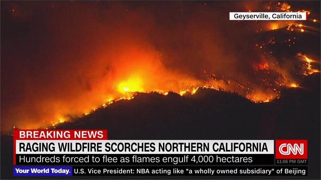 加州野火燒不停 吞噬面積約5600座足球場