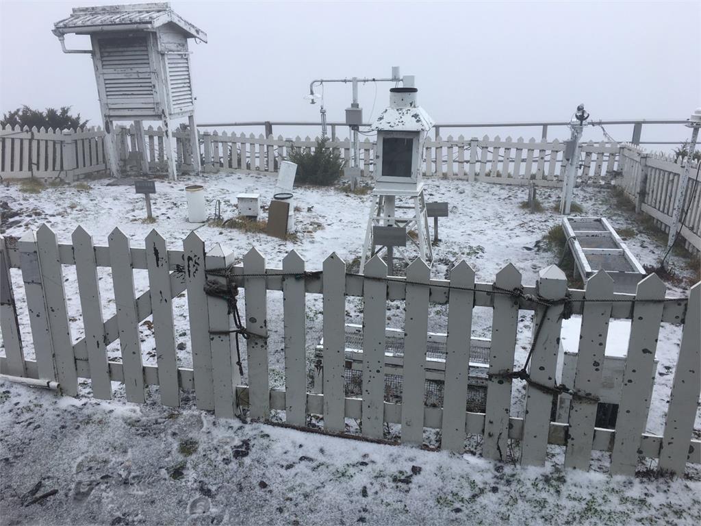 快新聞／玉山8:43「下冰雹雷雨」！　雪白世界畫面曝光