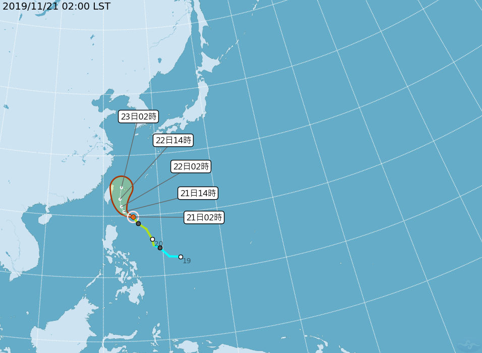 [2019/11/21]鳳凰路徑東修仍不排除發海警！北部4縣市大雨特報