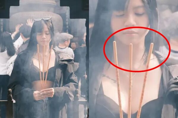 為流量連神都騙？大馬網紅「露奶拜拜」被轟褻瀆　網抓包：香都沒點