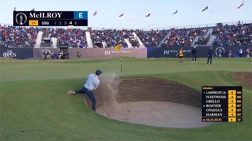 PGA英國公開賽超糗畫面　「從沙坑切到另一個沙坑」