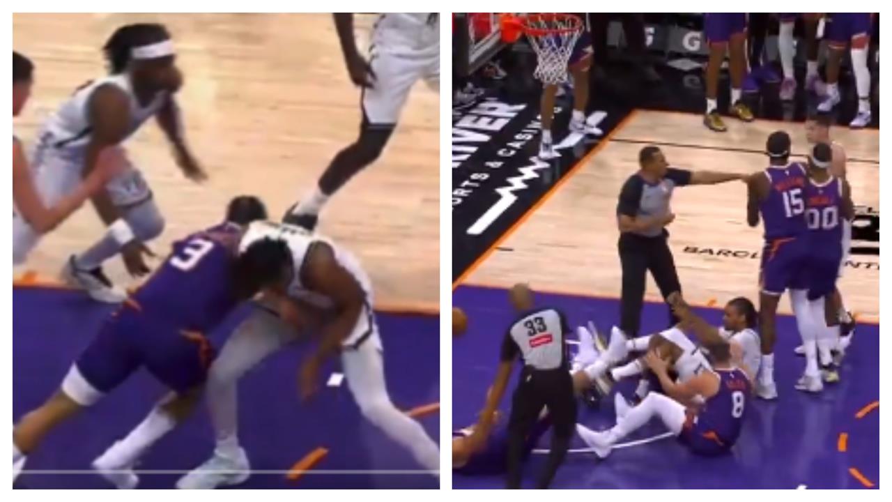 NBA(影)／「惡棍」狄龍攻擊對手重要部位！太陽、籃網釀衝突大場面插5T滅火