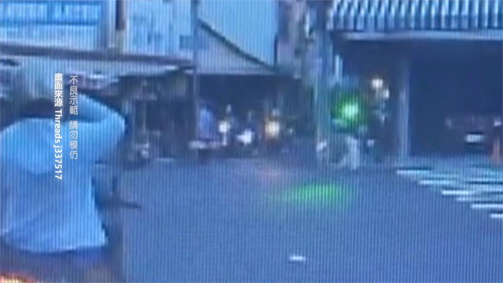 台中民眾拿「綠光手電筒」亂照騎士　騎士用手遮擋光源幸無釀禍