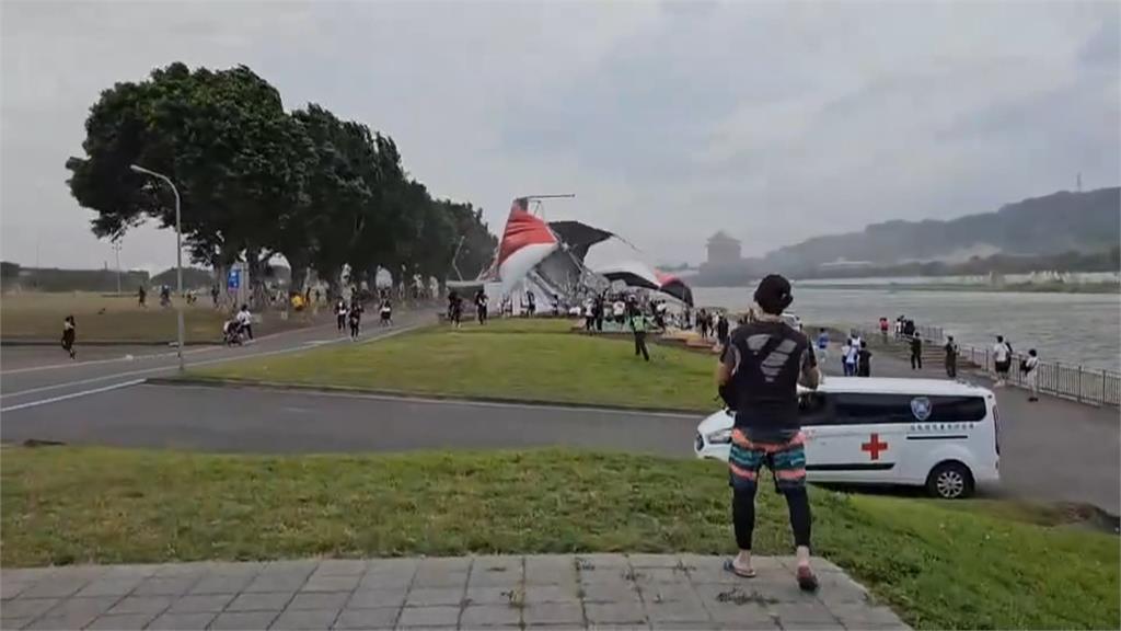 嚇！北市河濱公園颳強風　原民運動會棚子被吹倒一女輕傷送醫