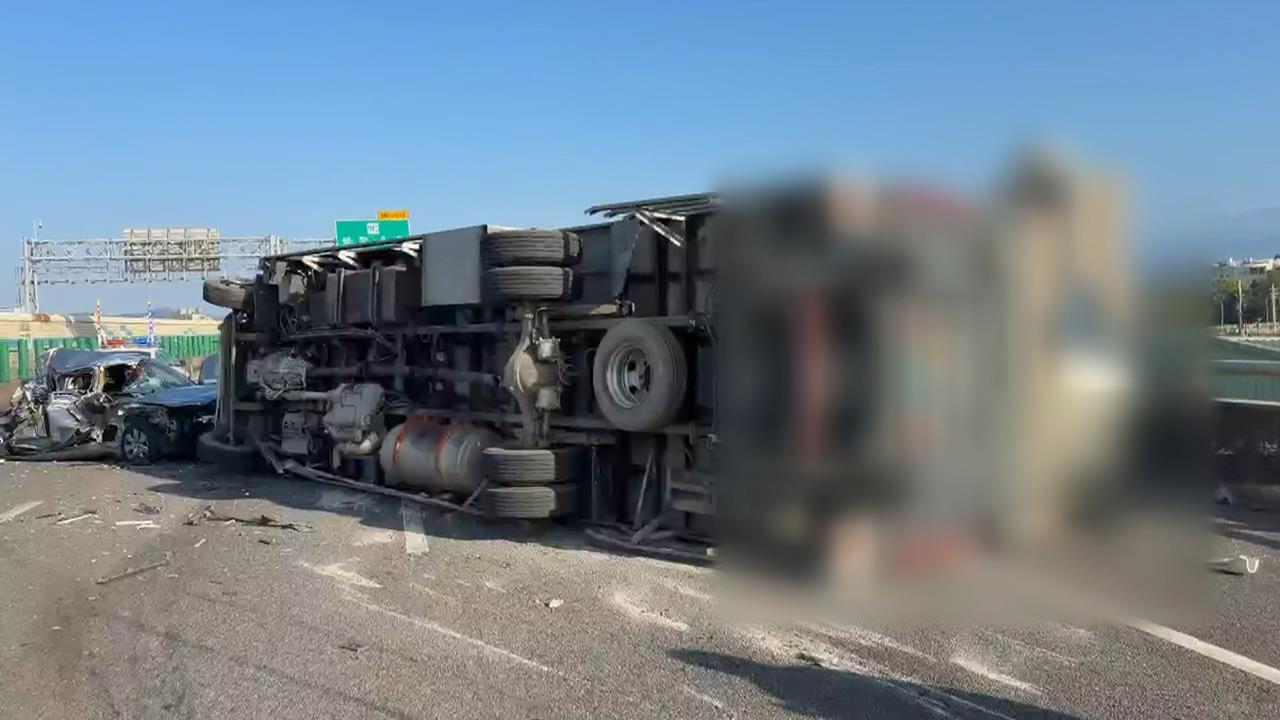 恍神? 大貨車連環撞釀6傷 國道2號一度回堵2公里