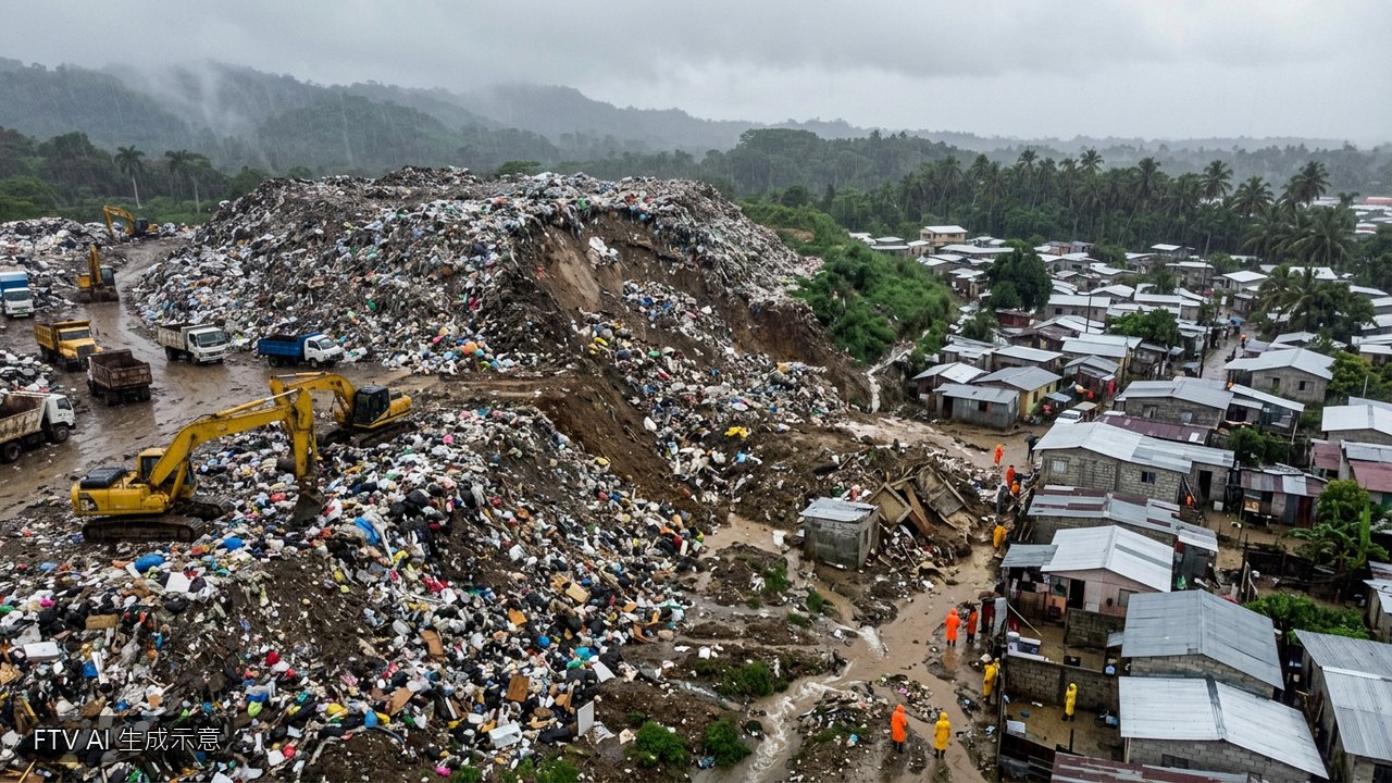 幾內亞暴雨引發垃圾山坍塌　壓毀民宅奪30命