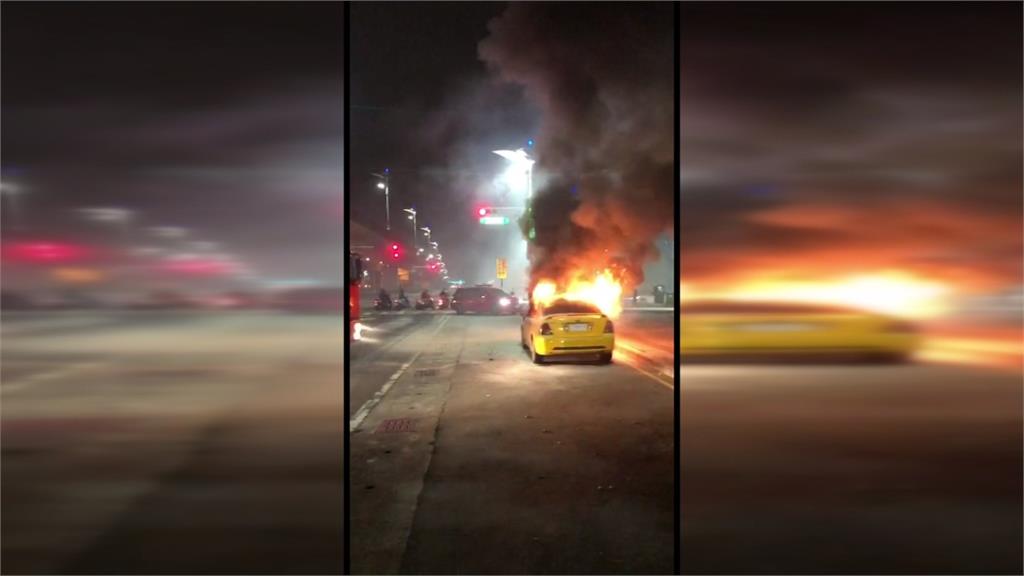 計程車捷運站外突爆炸起火 運將在車內被活活燒死