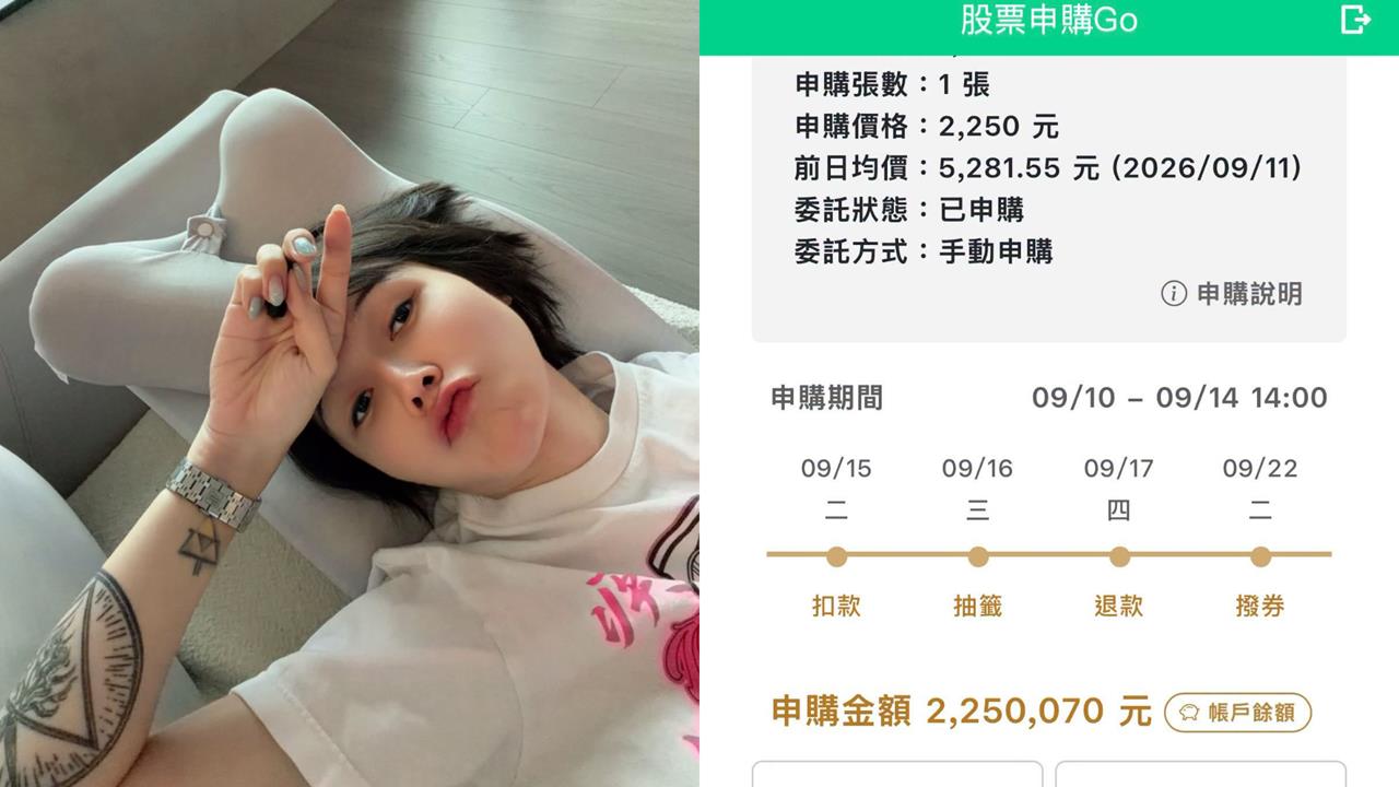 湊225萬搶抽漢測！反指標女神巴逆逆「參戰喊翻身」網嚇壞：這張死定了