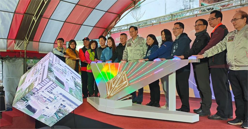 桃園市府斥資1.1億改造楓樹腳公園　16米高「超大長頸鹿」遊具屹立公園