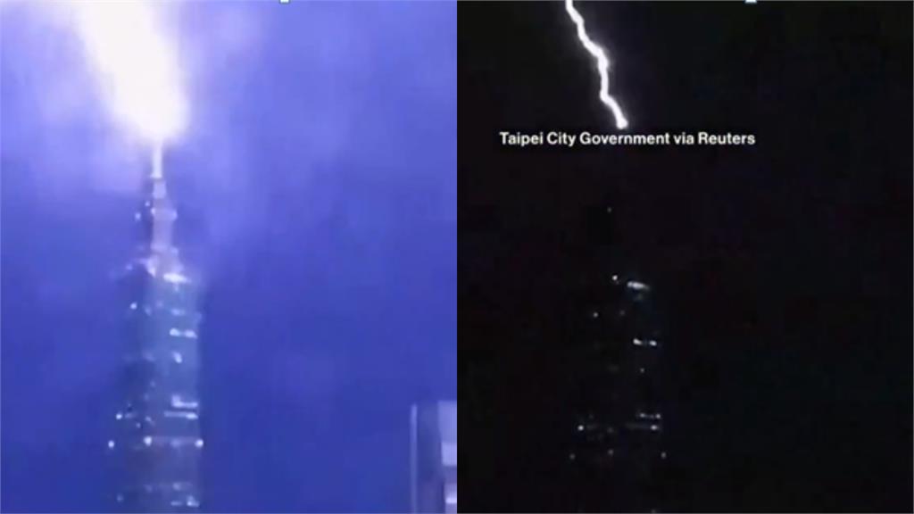 雷神報到！「驚蟄」春雷直灌台北101樓頂　夜空閃光震撼​畫面登外媒