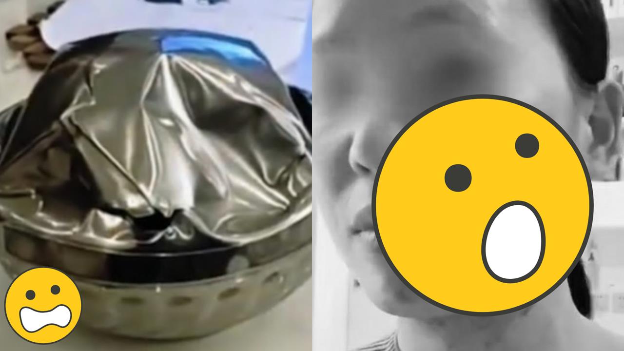 她下廚拿不鏽鋼碗裝突「炸裂變形」　慘遭「熱油飛濺潑臉」毀容畫面曝光！