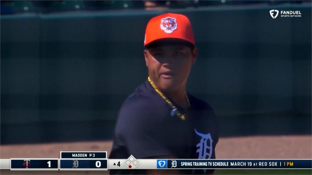 MLB(影)／李灝宇老虎春訓熱身賽先發上場　鎮守三壘大關拚首安