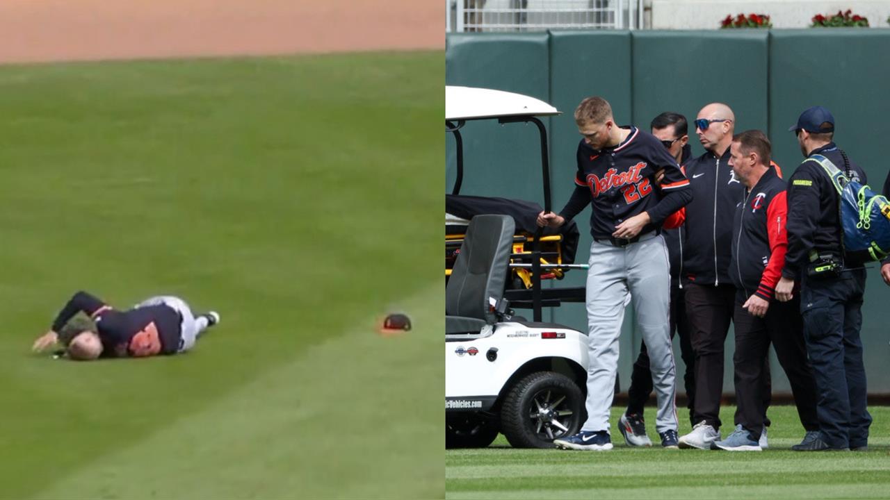 MLB(影)／老虎球員外野相撞見血！米德斯腦震盪送醫　格林自責「感覺很糟」