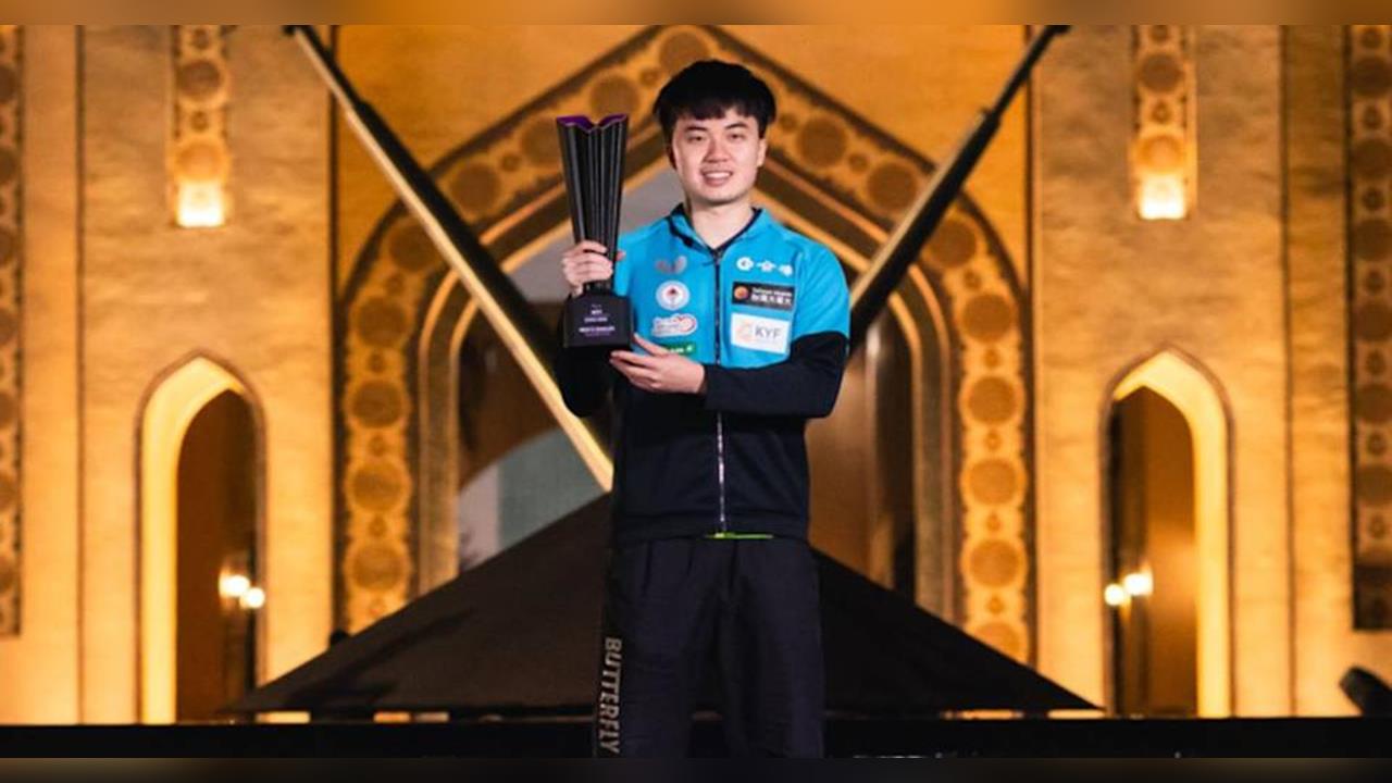 桌球(影)／小林同學拿冠軍啦！林昀儒WTT杜哈賽直落四擊退南韓張禹珍笑捧金盃