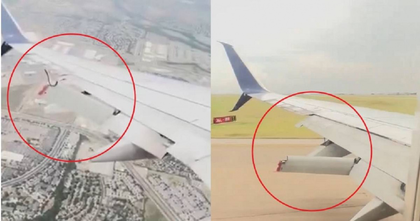 達美航空波音737客機飛行途中「襟翼脫落」　乘客全嚇壞！驚險降落