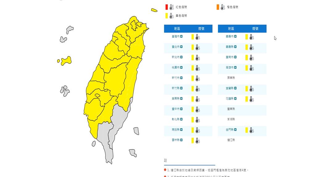 18縣市低溫特報　週一至週三清晨恐10度以下