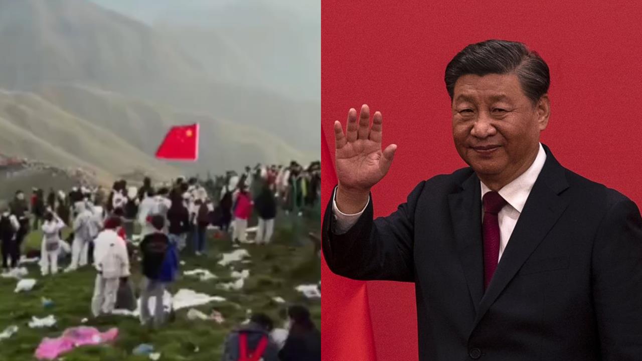 中國人登頂「武功山」舉五星旗打卡！網見「這畫面」直搖頭：不舉就知道