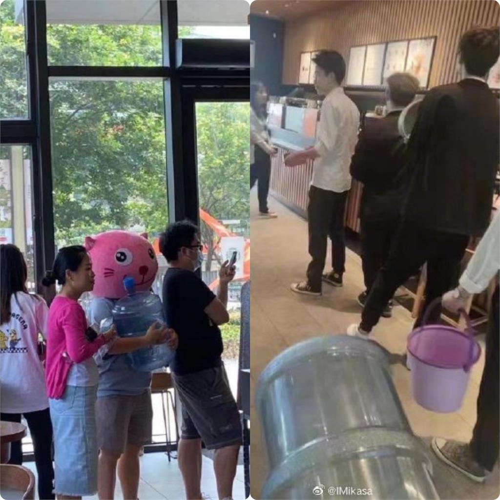 星巴克自帶杯免費贈咖啡　粉紅頭套中國男竟抱「大水桶」領取